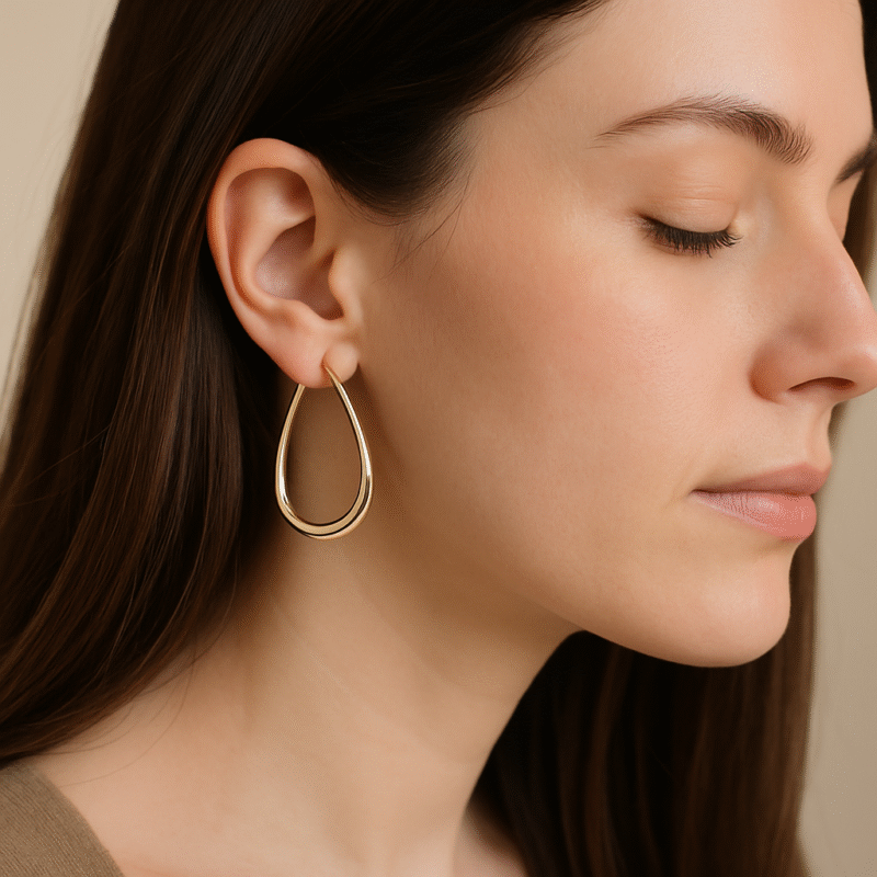 Curve Teardrop Hoops